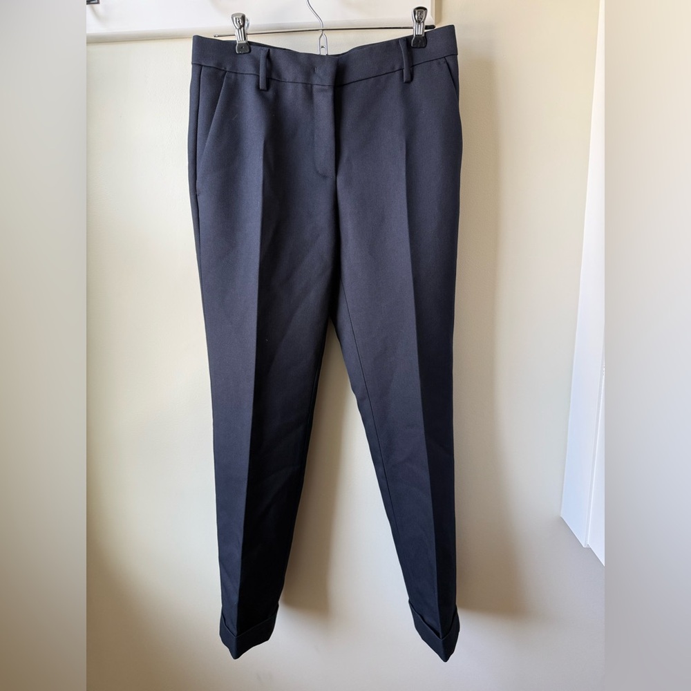 GOLDEN GOOSE Virgin Wool Blend Trousers Pants Cuffed Luxury Italy Navy Blue 42 6